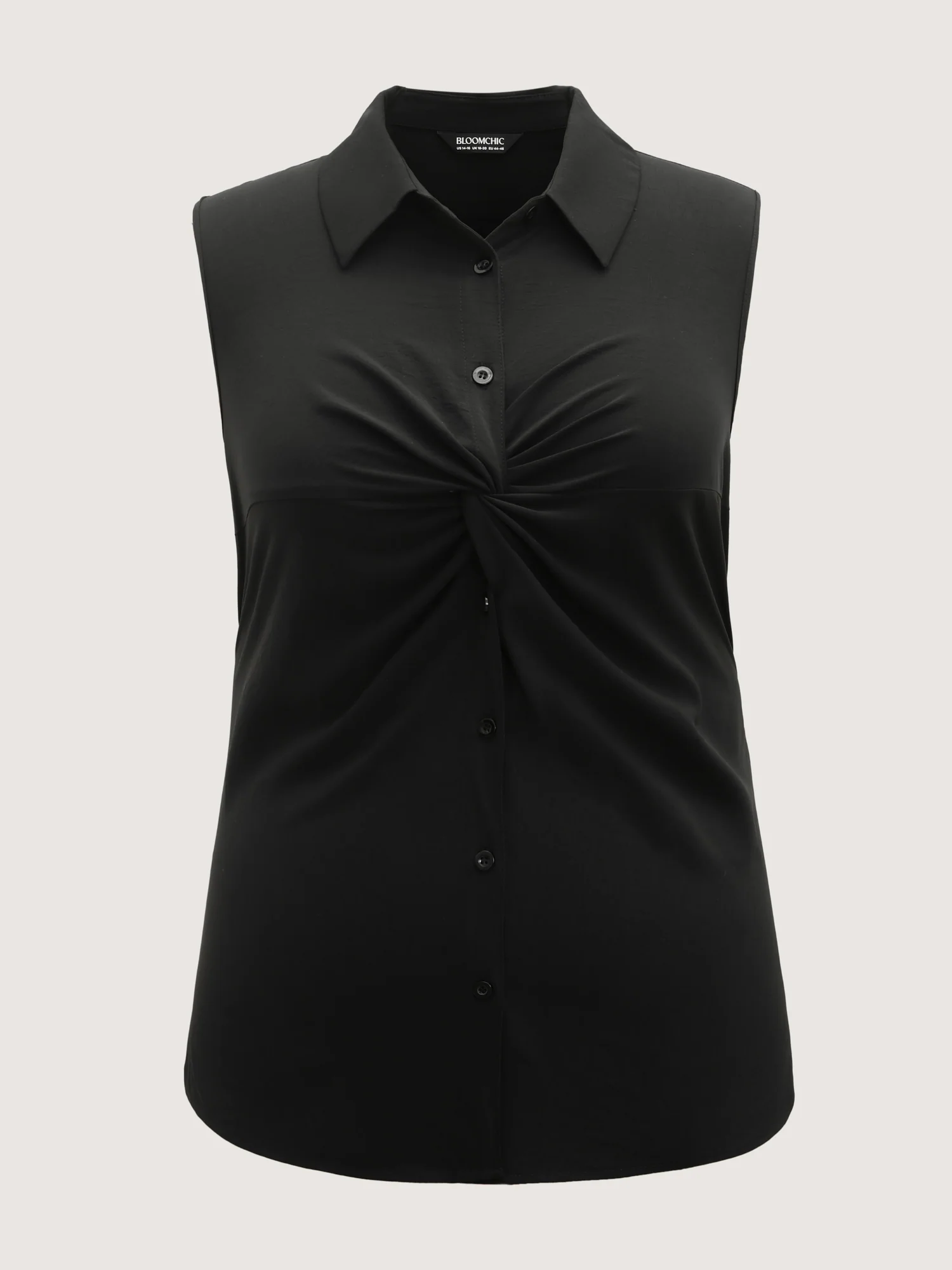 Twist Front Button Placket Tank Top
