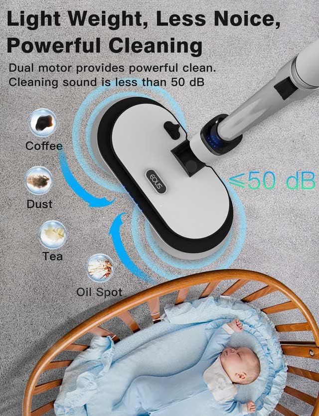 Eous Cordless Electric Mop Floor Cleaner with LED Headlight & Water Sprayer