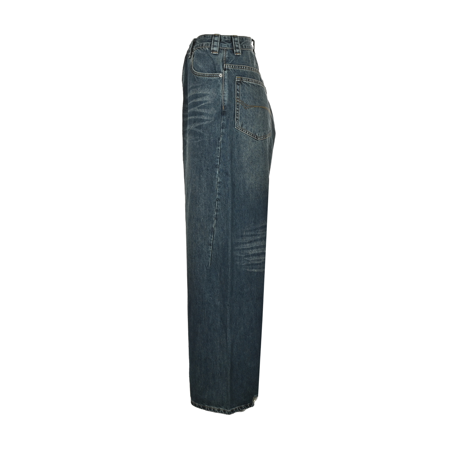 Balenciaga 25ss pocket embroidery washed distressed straight loose jeans