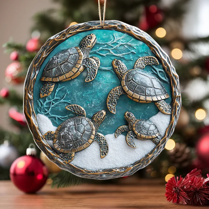 Family Tide Sea Turtle Ornament