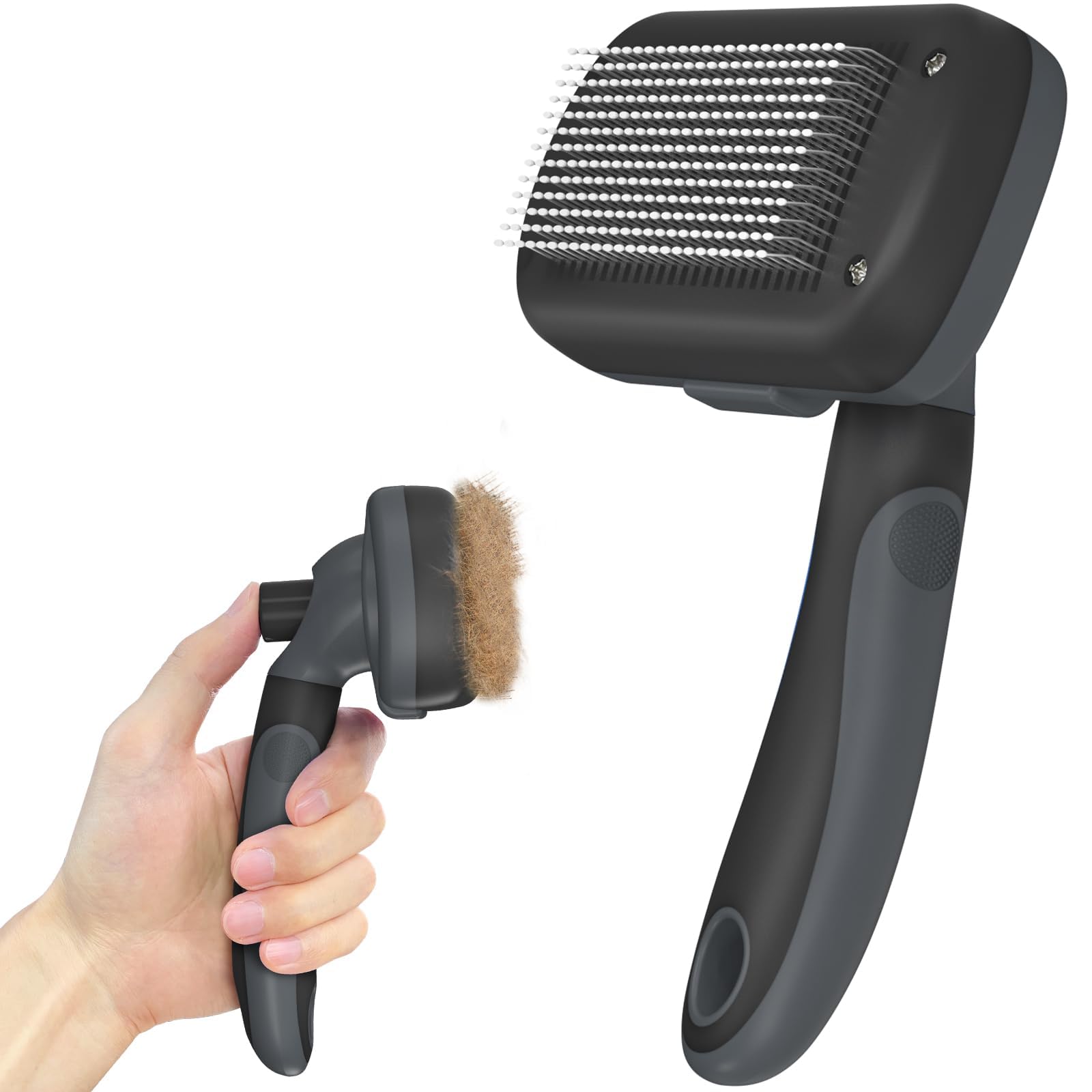 Self Cleaning Shedding Brush - Skin Friendly Grooming Tool for Dogs, Cats, and Puppies