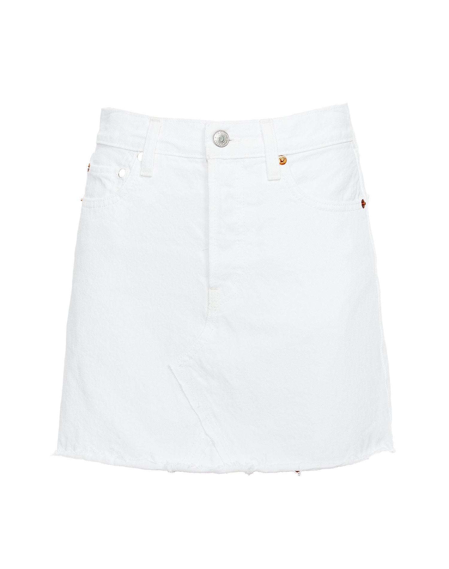 High Rise Mini Skirt - White