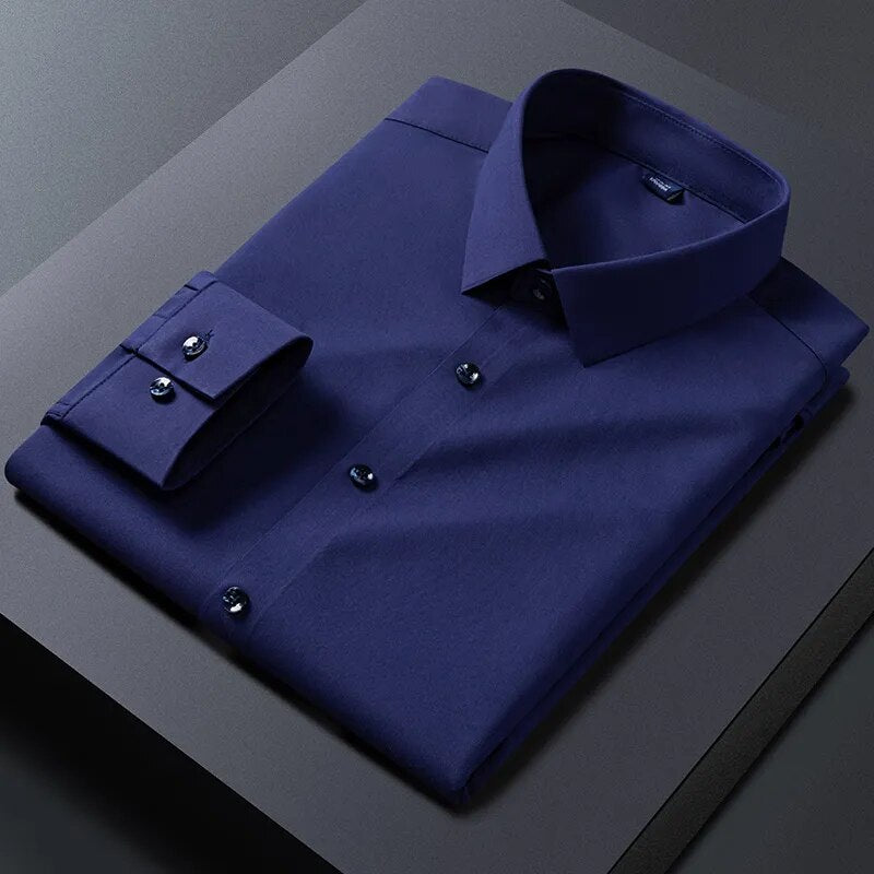 Stretchable Long Sleeve Button-up