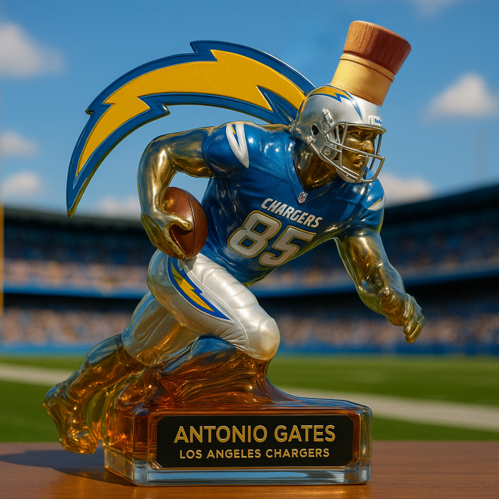 🏆 Antonio Gates – Chargers Legend Commemorative Whiskey Bottle