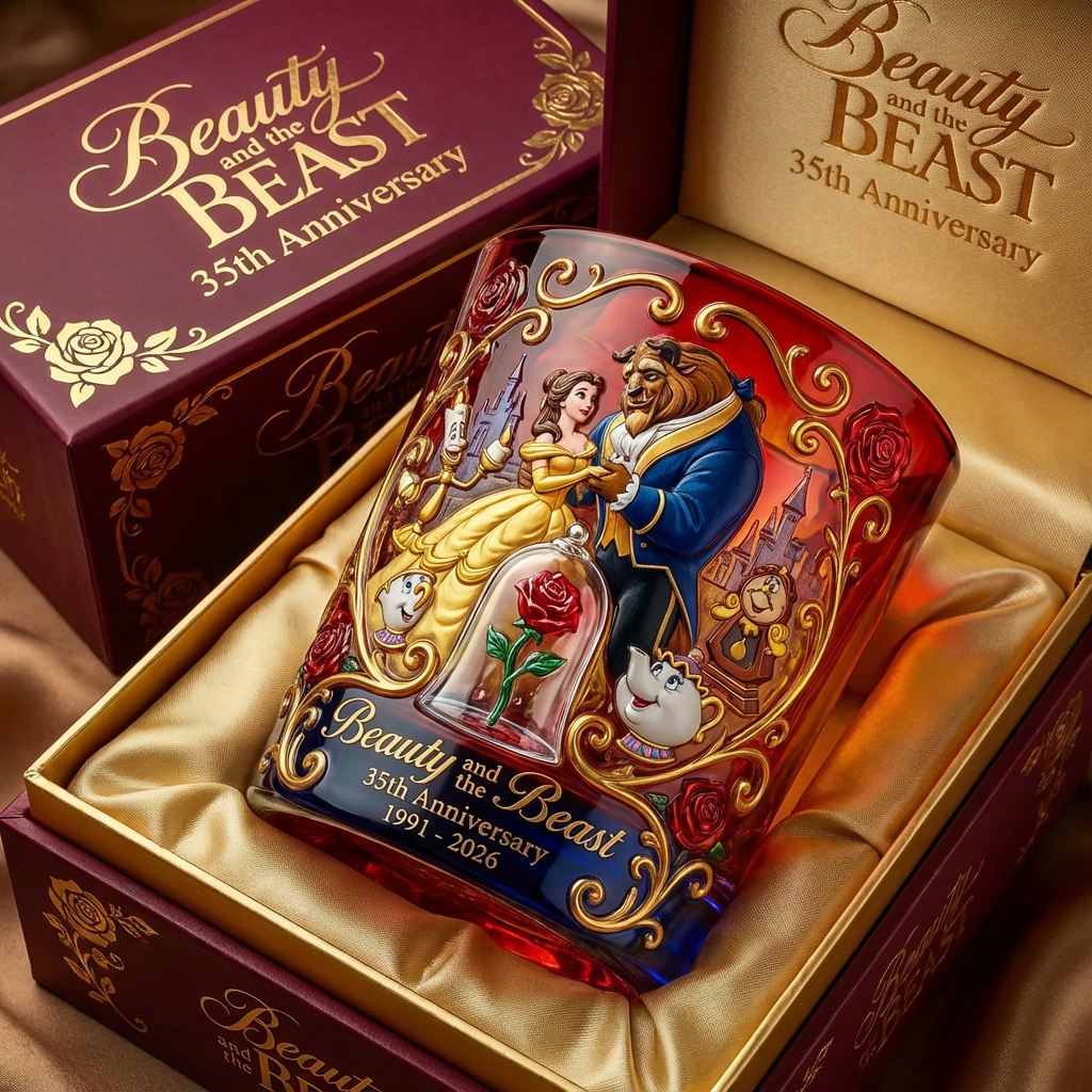 🥃 Beauty and the Beast–35th Anniversary Commemorative Whiskey Glass