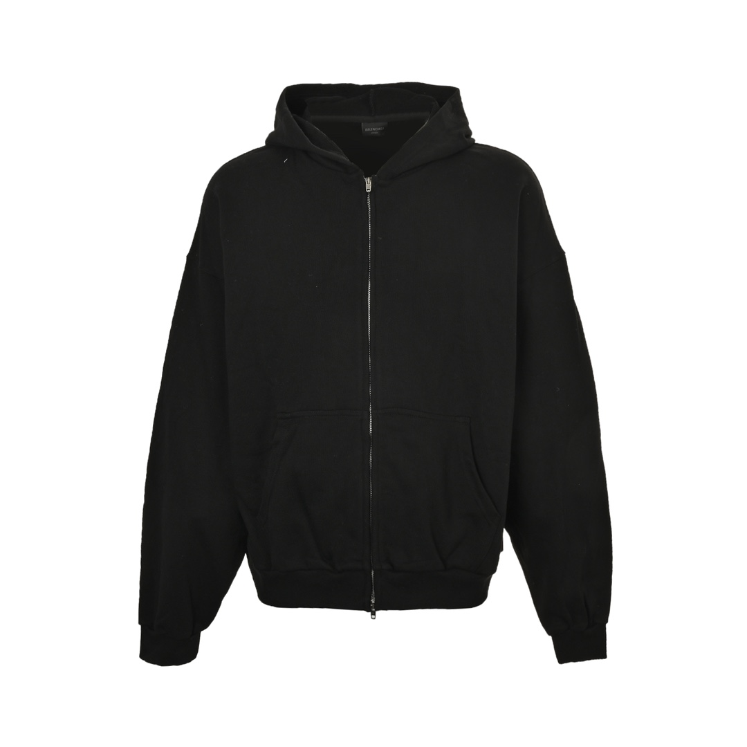 Balenciaga 24Fw hooded double-ring embroidered zippered sweatshirt jacket