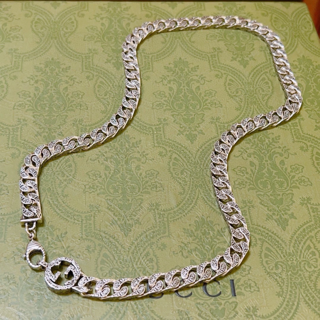 Gucci Anger Forest Series GG Flat Chain Vintage Necklace
