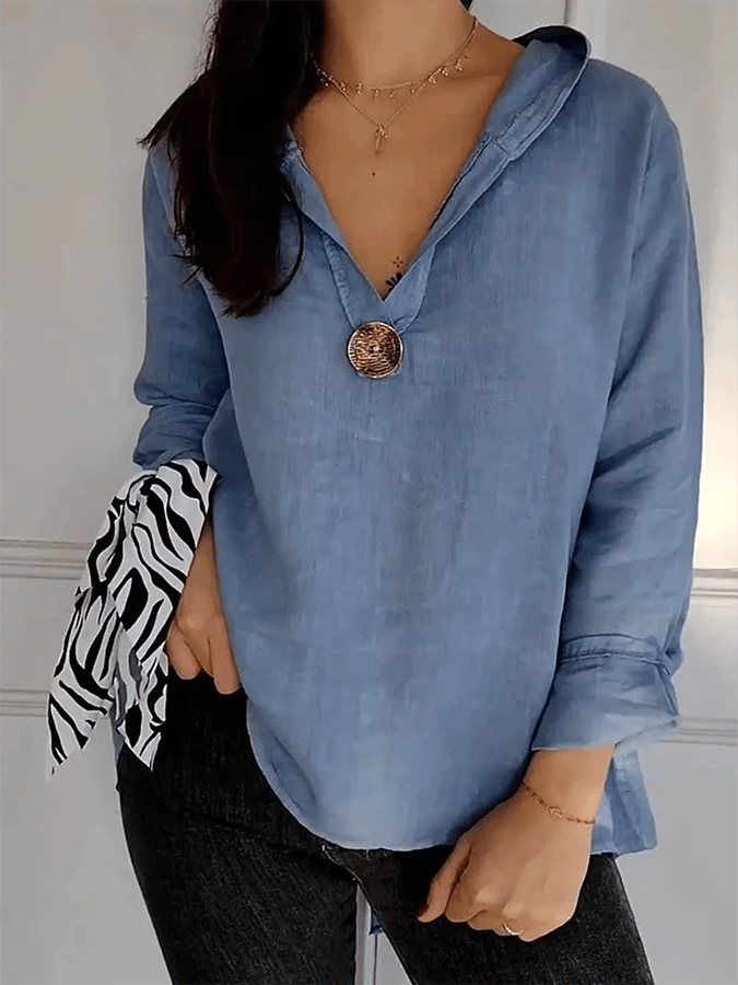 Women's Button Down Hooded Tuxedo Solid Color Shirt
