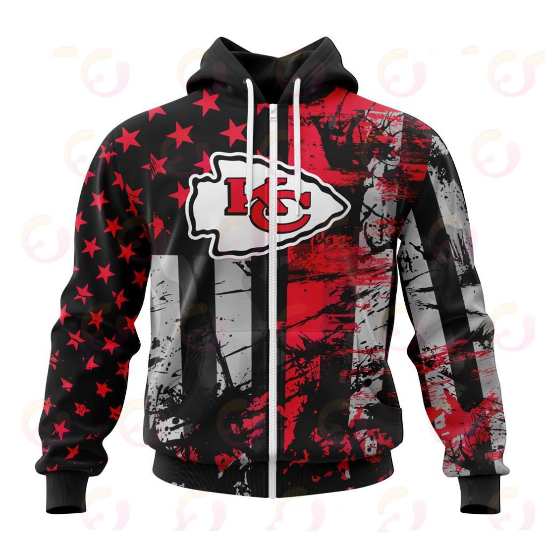 KANSAS CITY CHIEFS 3D HOODIE JERSEY FOR AMERICA