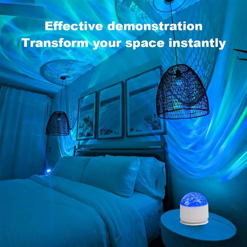 💥ON SALE💥Ocean Wave & 3D Water Ripple Projector Light, USB Rechargeable 16 Colors LED Projector Lamp with Remote Control
