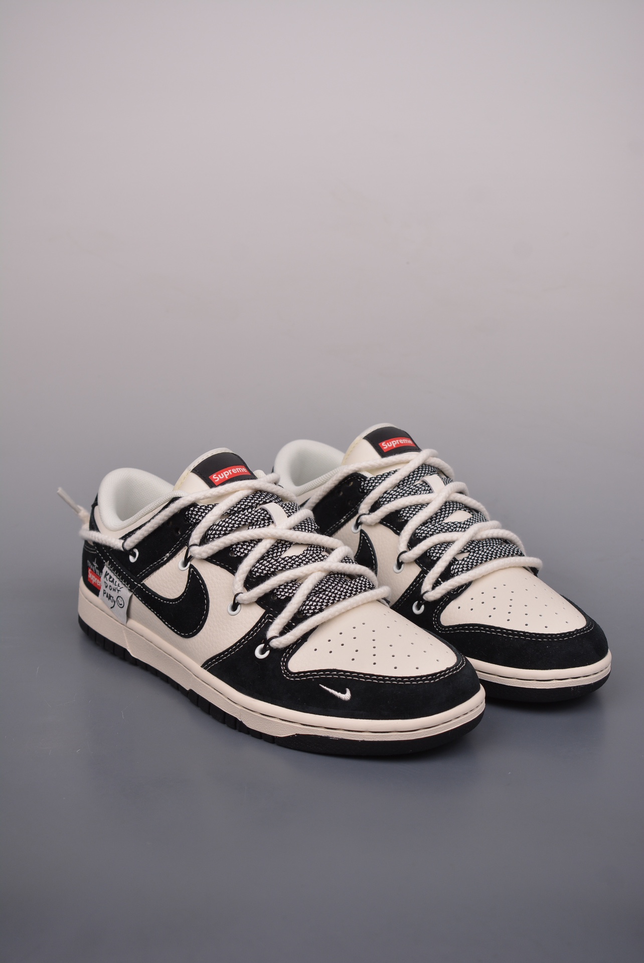 Stone Island x Supreme x Nike By You SB Dunk Low Retro SP Black, Beige, White and Red Label YX5066-202