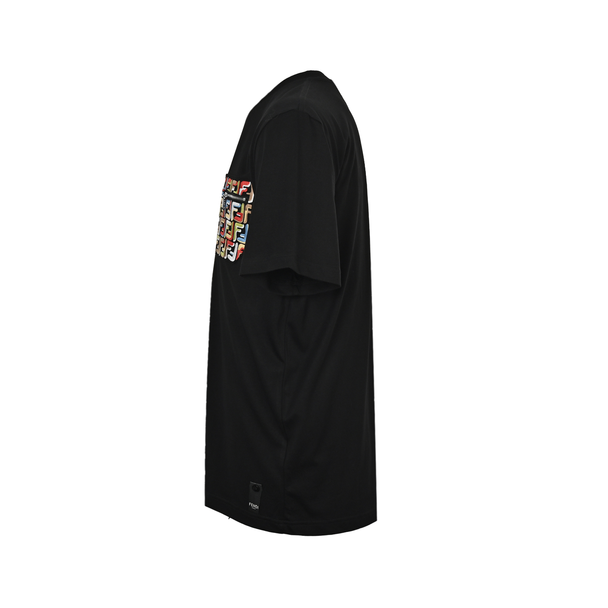 Fendi FF embroidered pocket zipper short sleeve