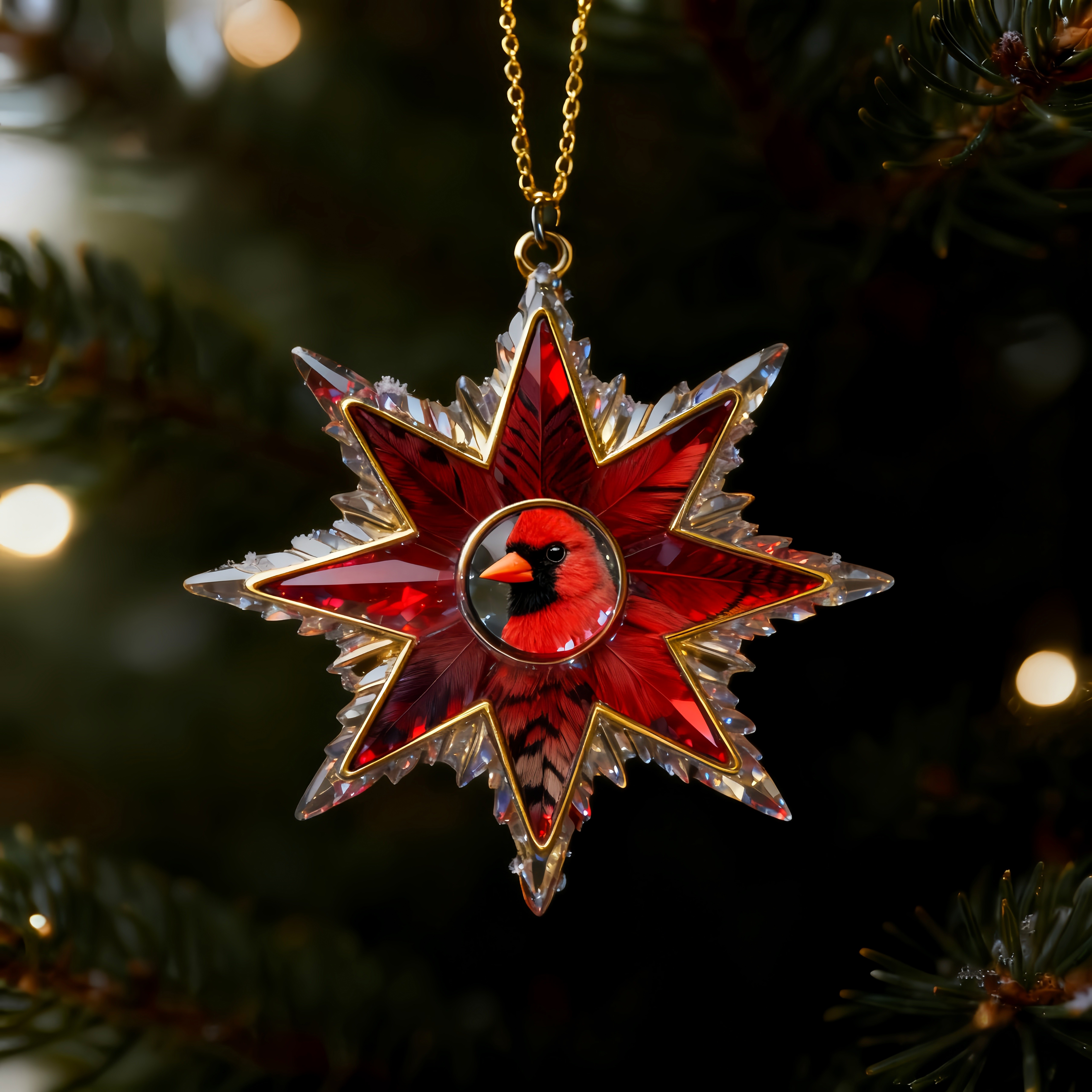 Bird Lovers Snowflake Christmas Tree Ornaments