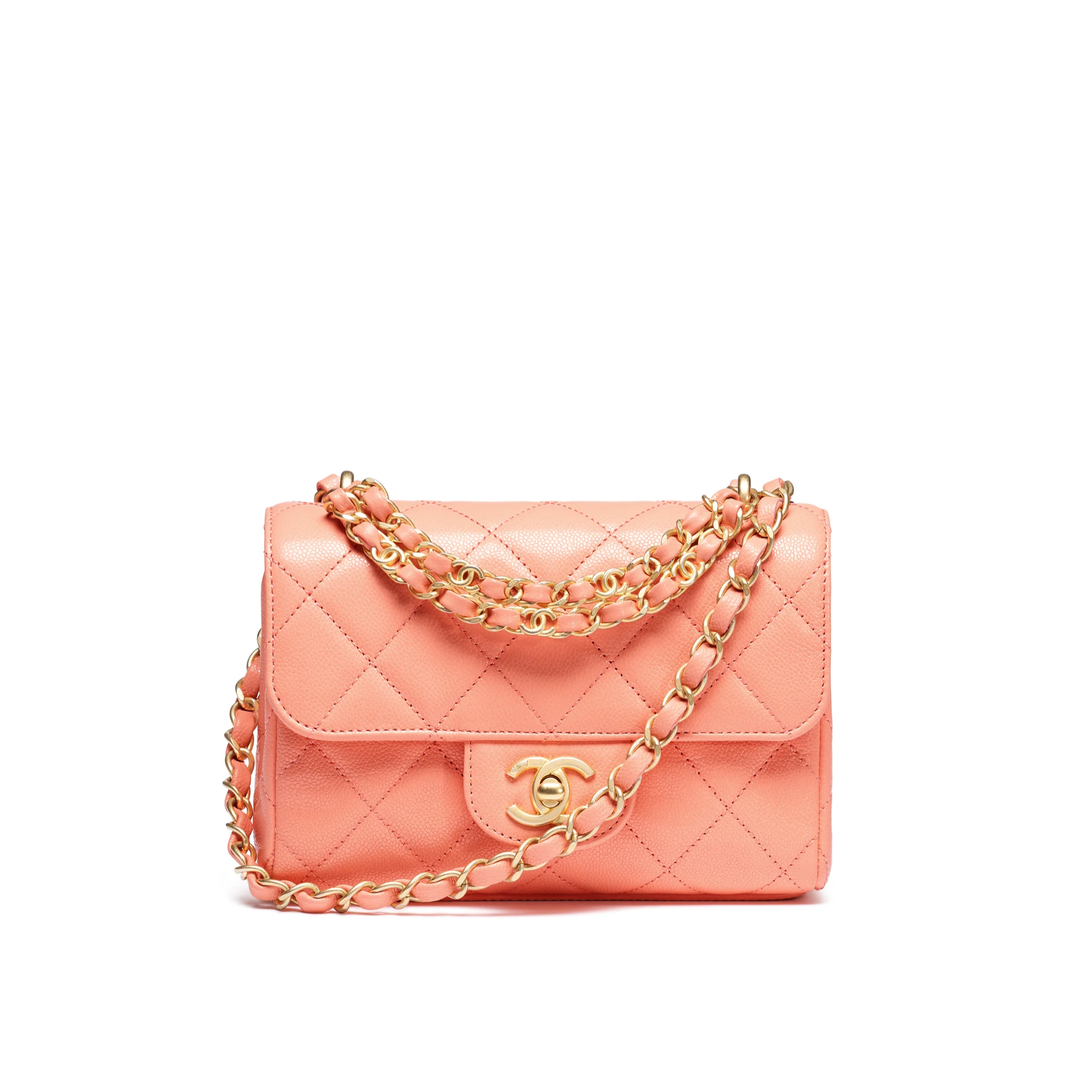 Chanel Mini Flap Bag Grained Calfskin & Gold-Tone Metal Light Orange AS5239-B19405-NADOL