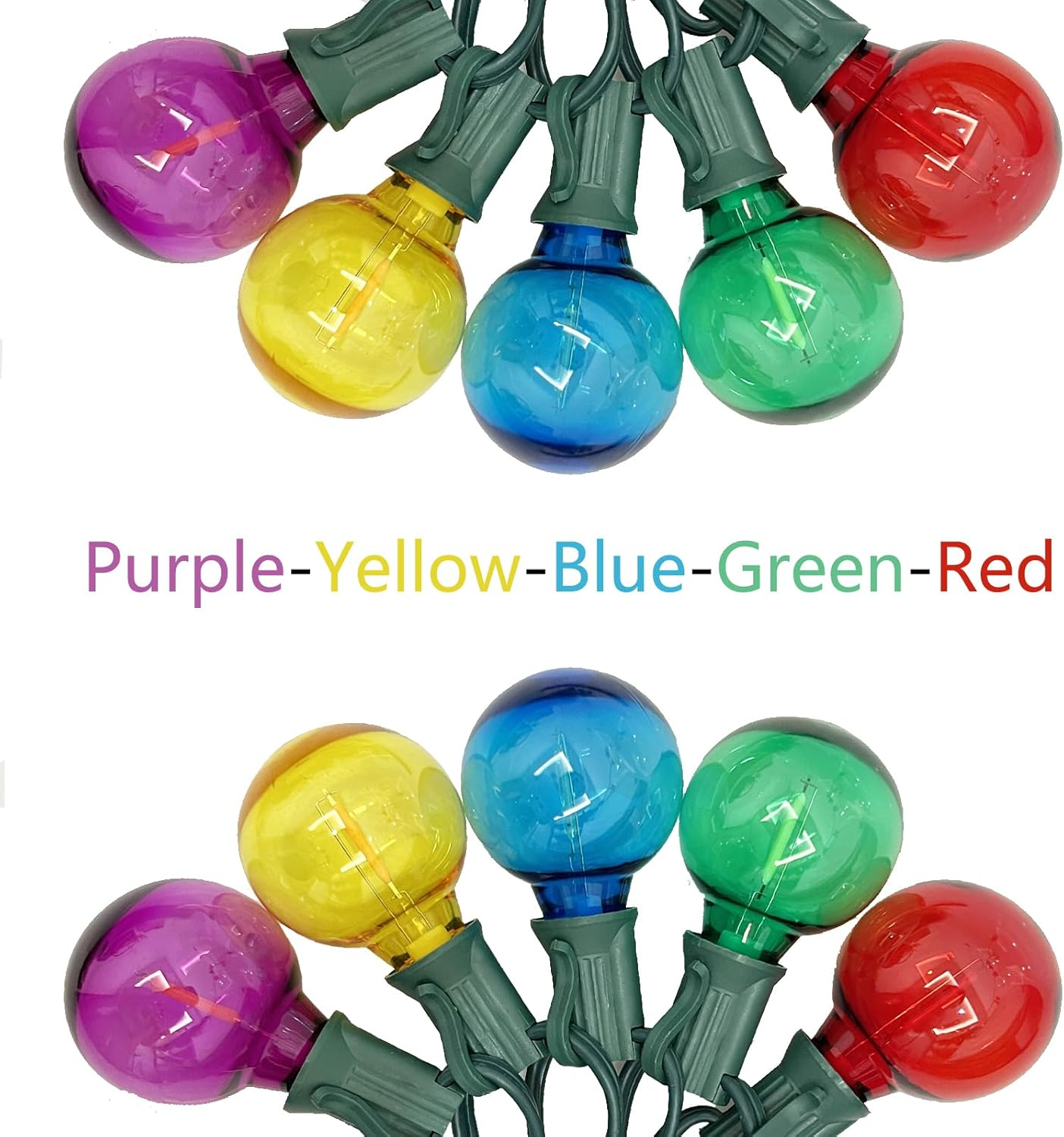 🏆Limited Sale⚡Almost Gone🔥25Ft G40 LED Outdoor Globe Multicolor String Lights