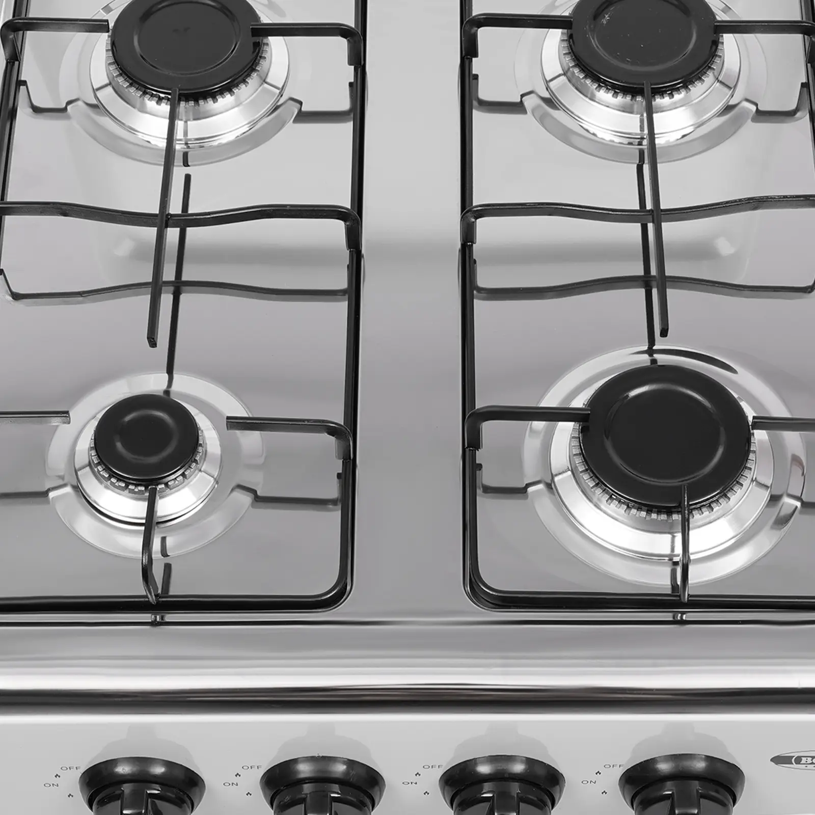 4 Burner Freestanding Gas Stove NG LPG Outdoor Camping Portable Cooktop with 4 Knobs Manual Ignition for RV Travel Emergency Preparedness Family Use