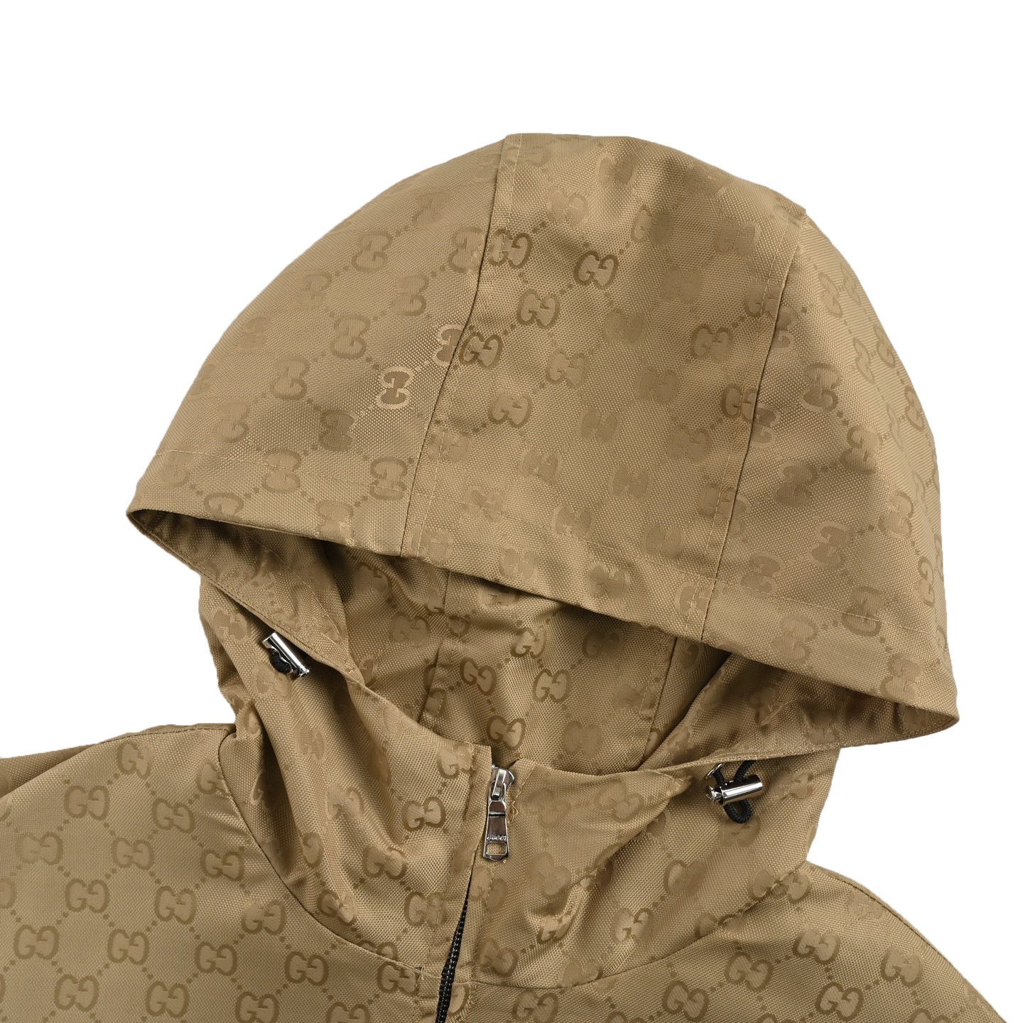 Gucci 24Fw patchwork monogram hooded trench coat