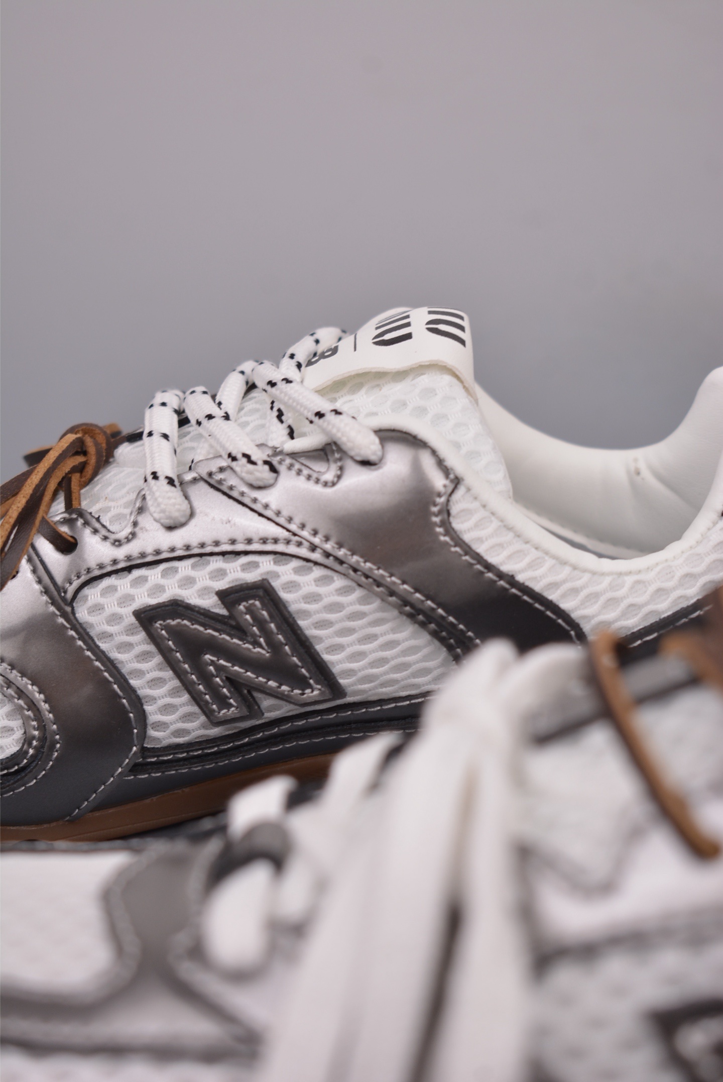 Miu Miu x New Balance 530 SL Leather Sneakers Metallic Silver 5E165E_3L90_F0118_F_BD05