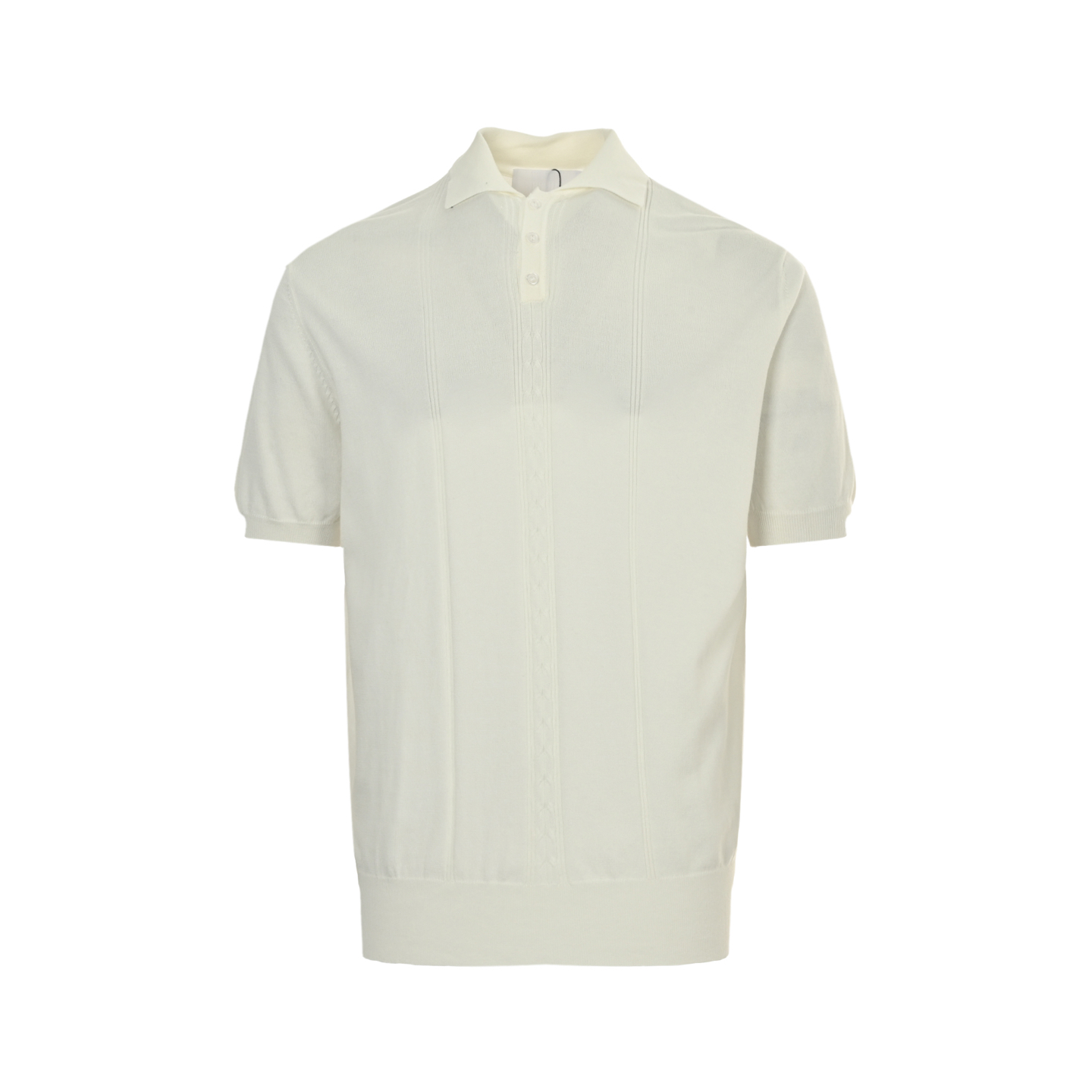 Prada 25ss Striped Cable Knit Polo Short Sleeve