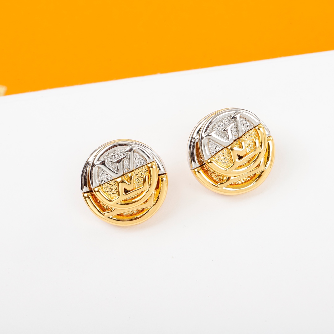 Louis Vuitton two tone earrings