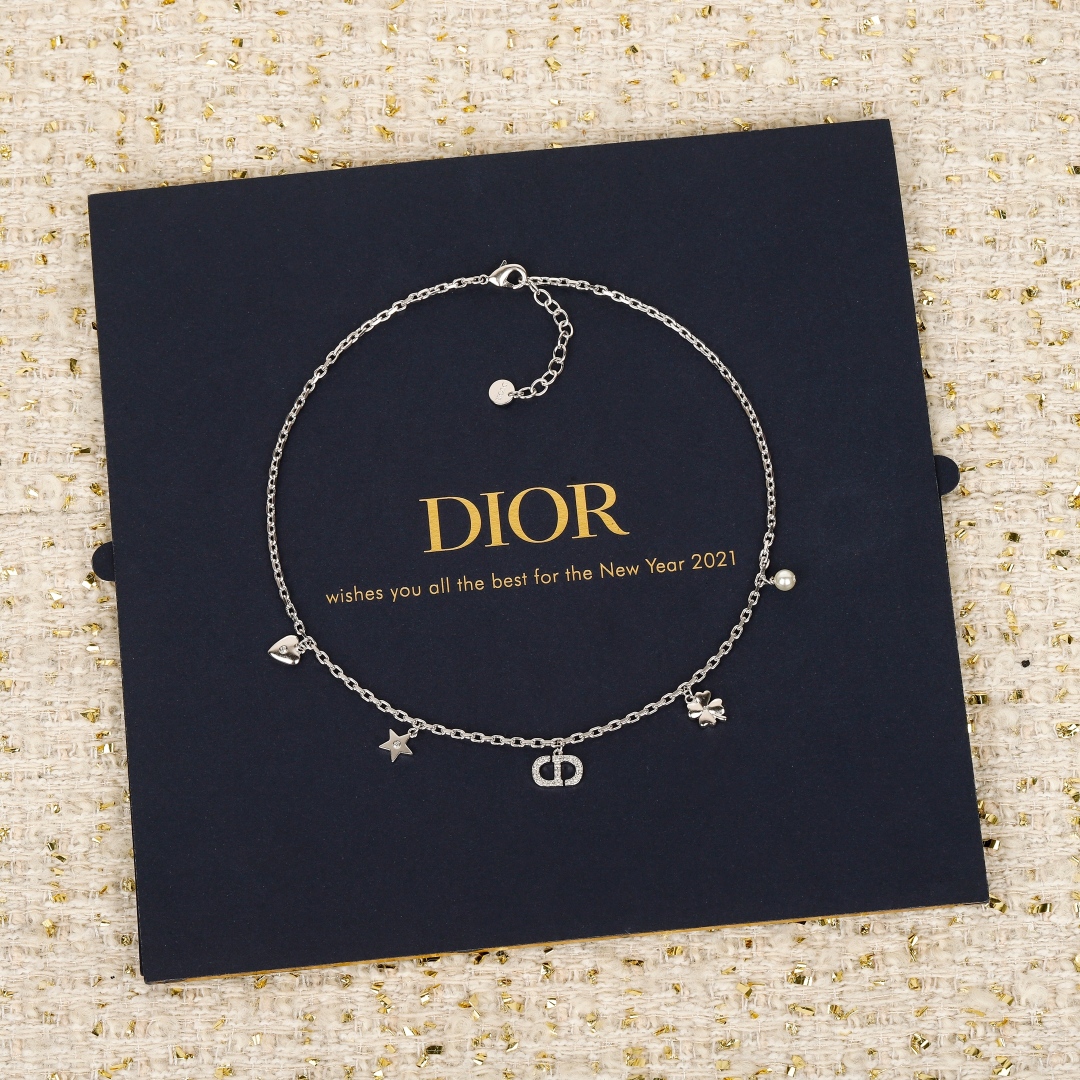Dior diamond CD necklace