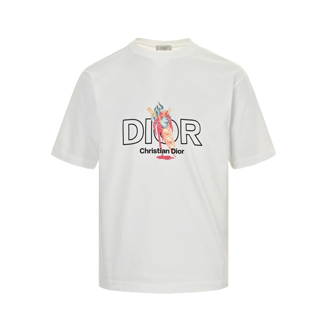 Dior 24ss ice cream cone print short sleeves