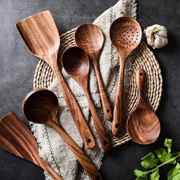 🎅Early Christmas Sale🎅TEAK WOODEN UTENSIL SET