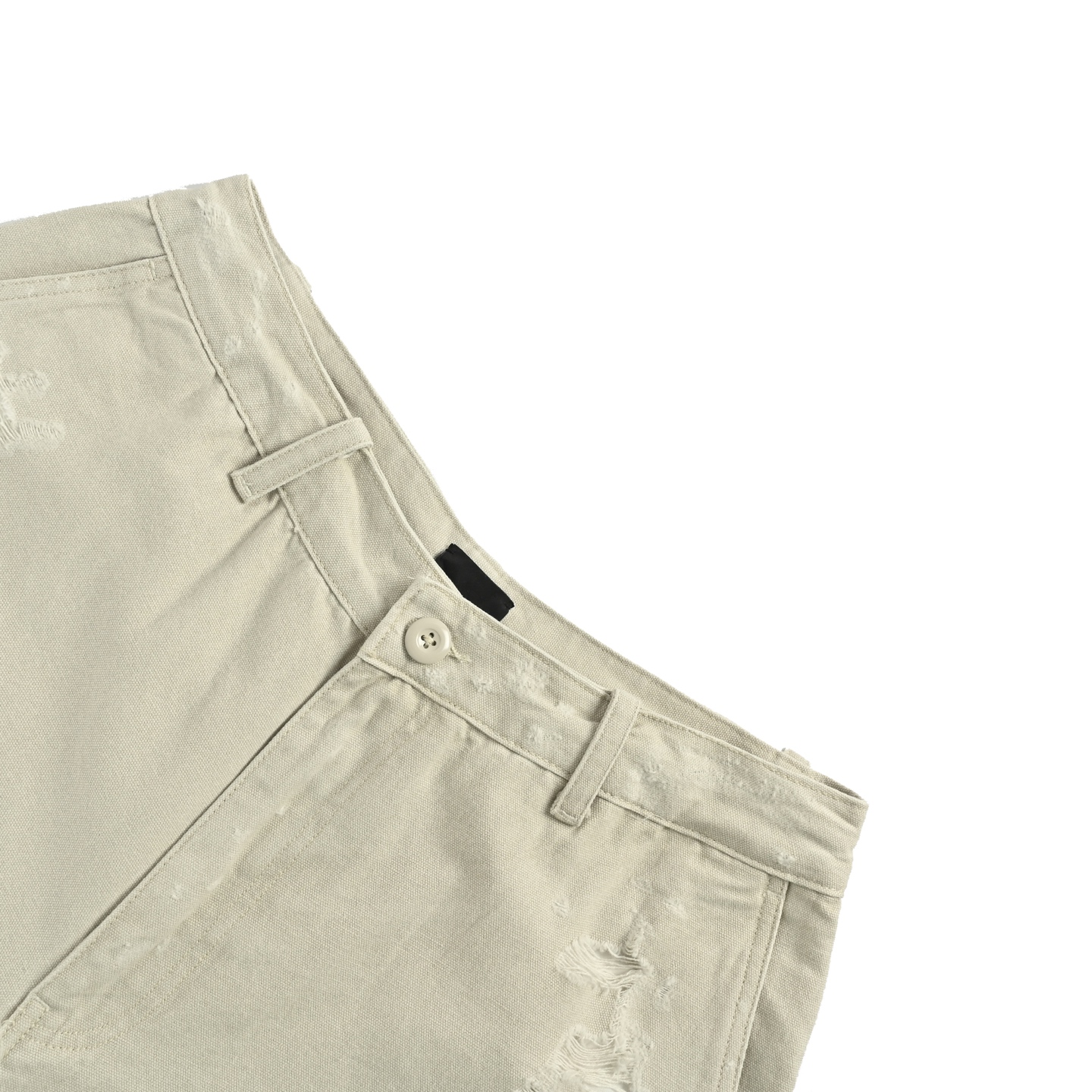 Balenciaga 25ss light grey distressed shorts