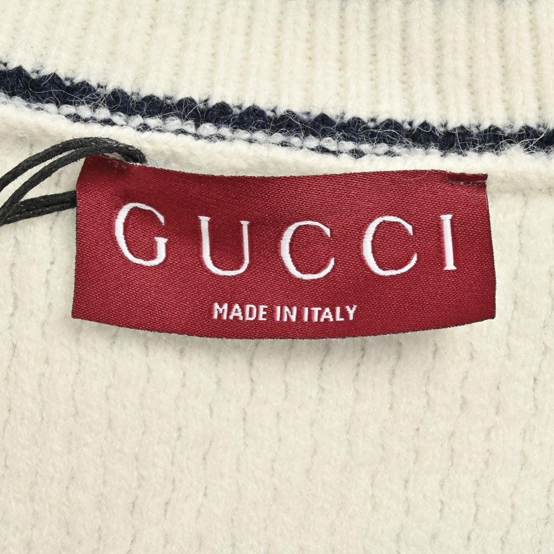 Gucci 24Fw colorblock striped cardigan with Double G embroidery