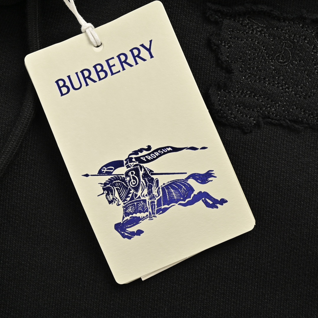 Burberry 24Fw shoulder warhorse patch zip-up hooded sweatshirt jacket