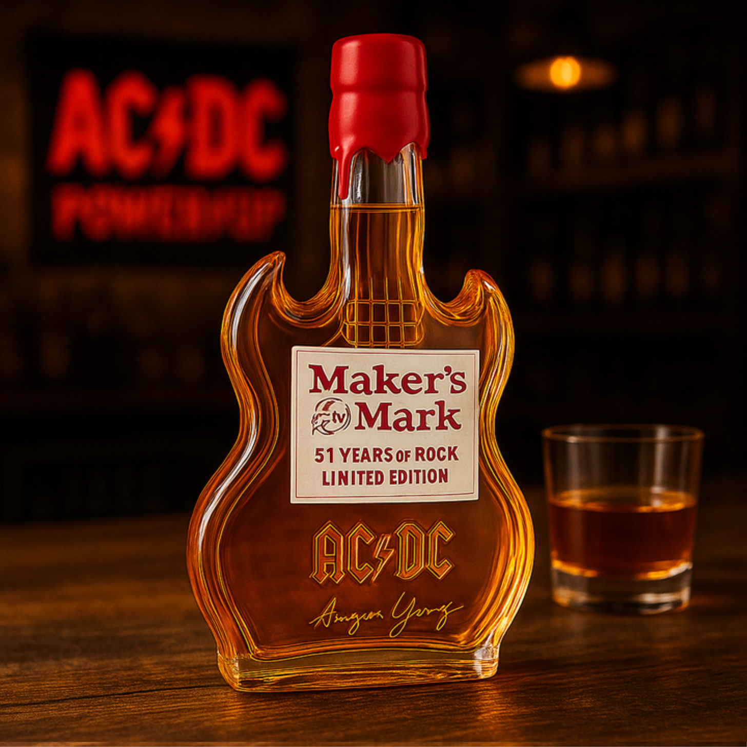 AC⚡DC 51st Anniversary Guitar Bottle