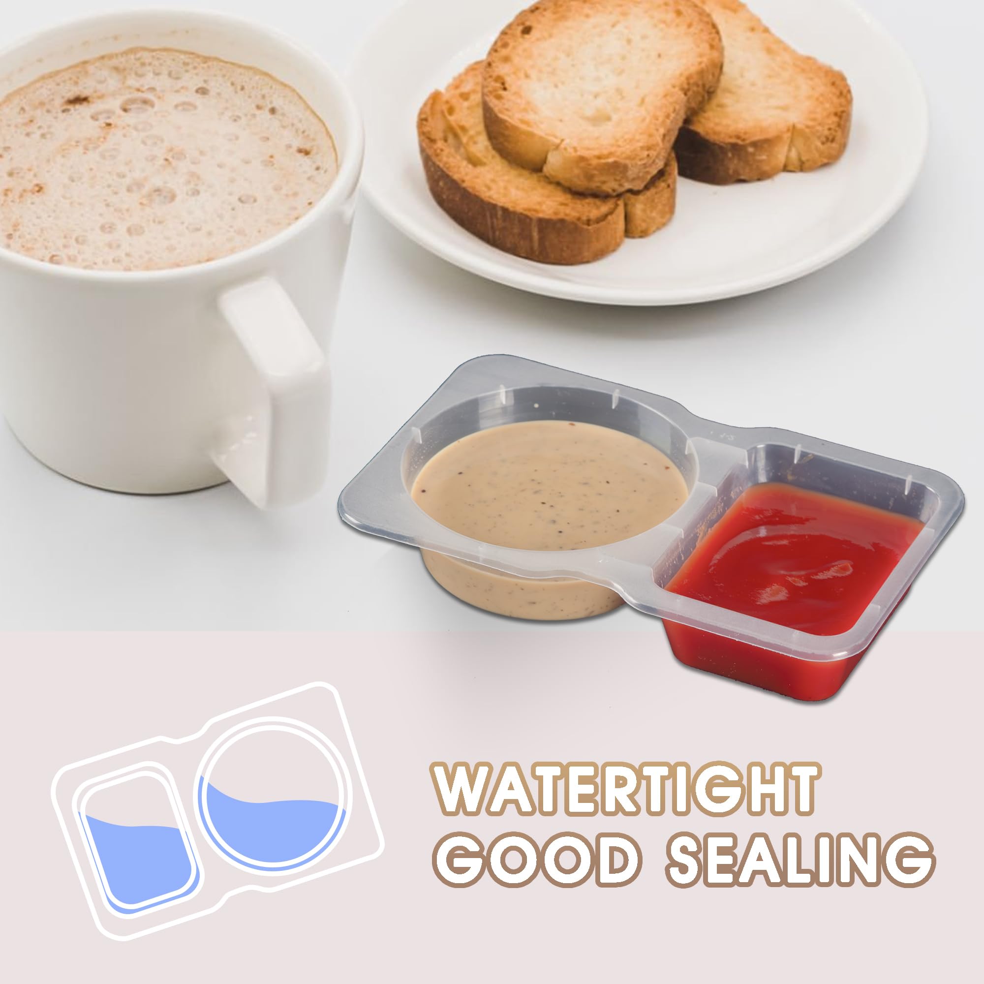 🔥Last Day 50% OFF🔥10 Pcs Double Compartment Reusable Snack Condiment Container