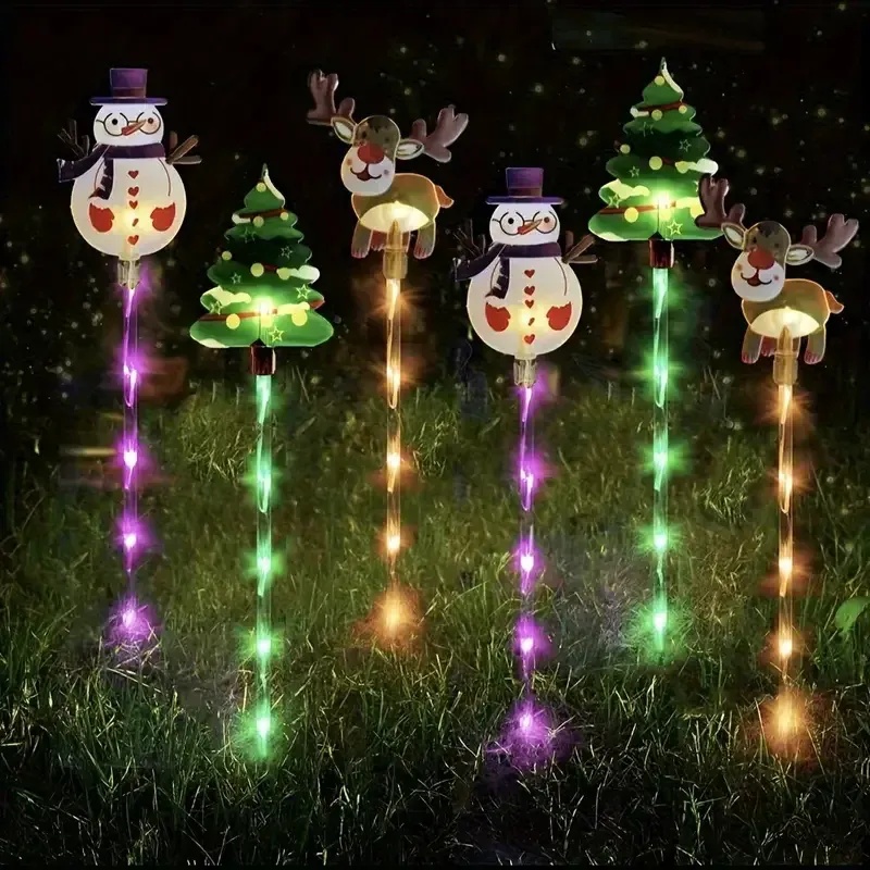 ✨Flash Sale✨Set of 6Pcs Solar Christmas Pathway Lights LED Stake Lights with Waterproof