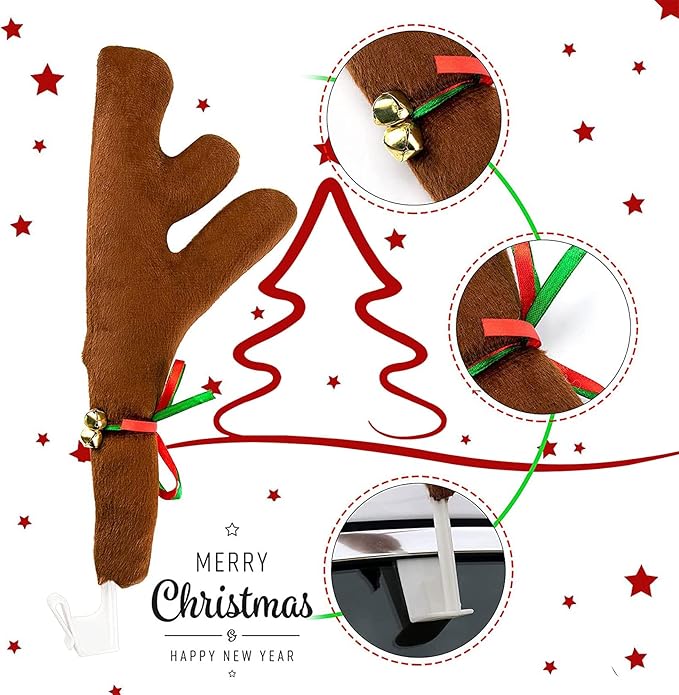 🦌🌲Christmas Cute Car Exterior Reindeer Decoration Set