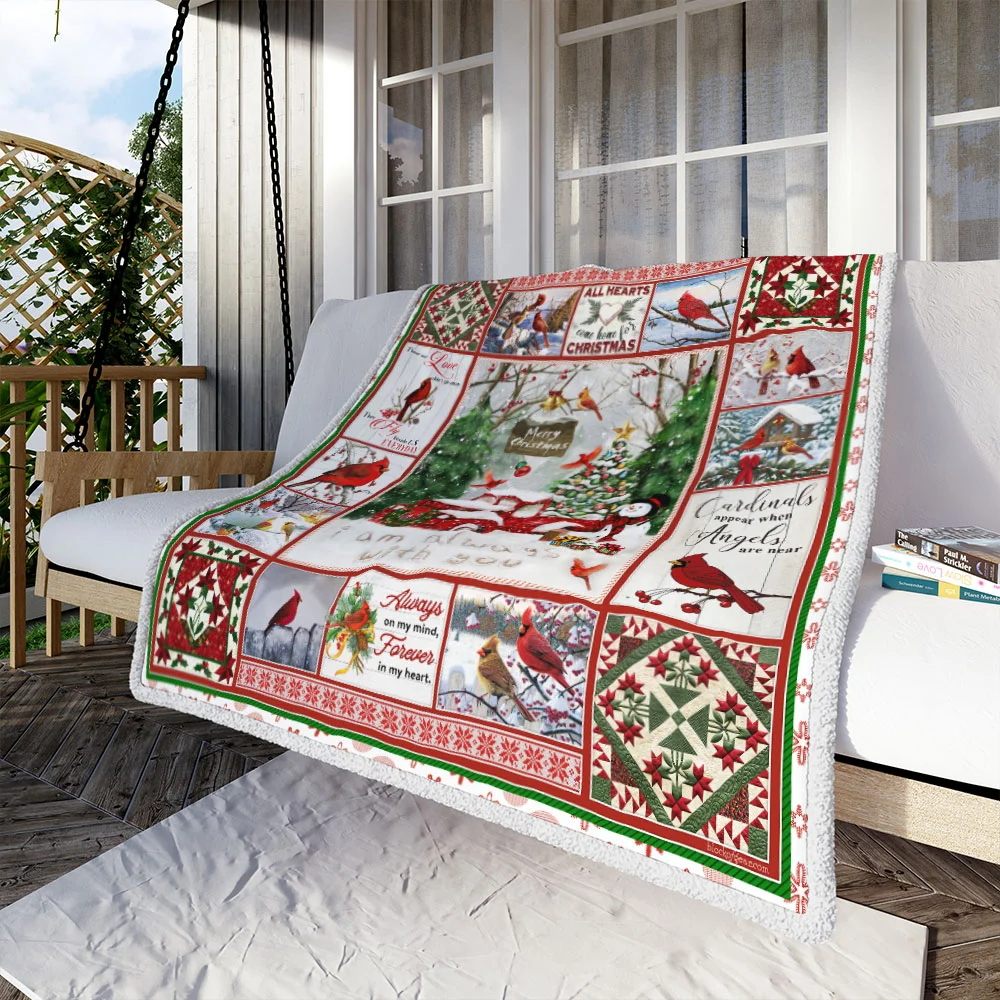 I Am Always With You, Christmas Cardinal Sofa Throw Blanket