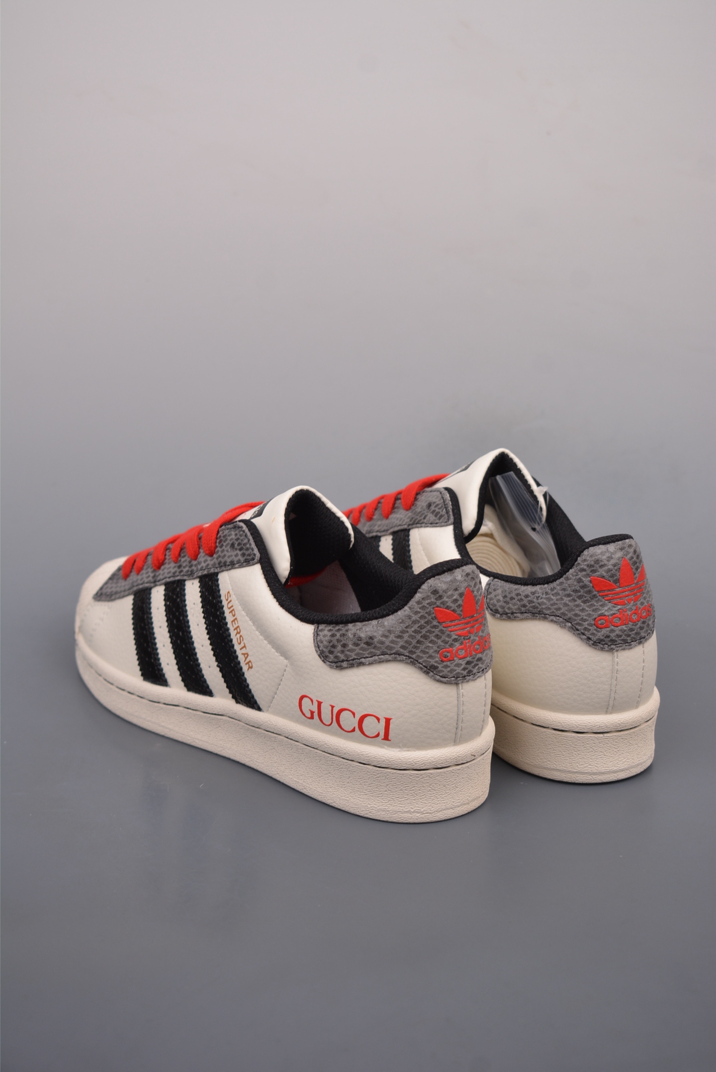 gucci x Adidas Originals Superstar leather white and red snake print BZ2522