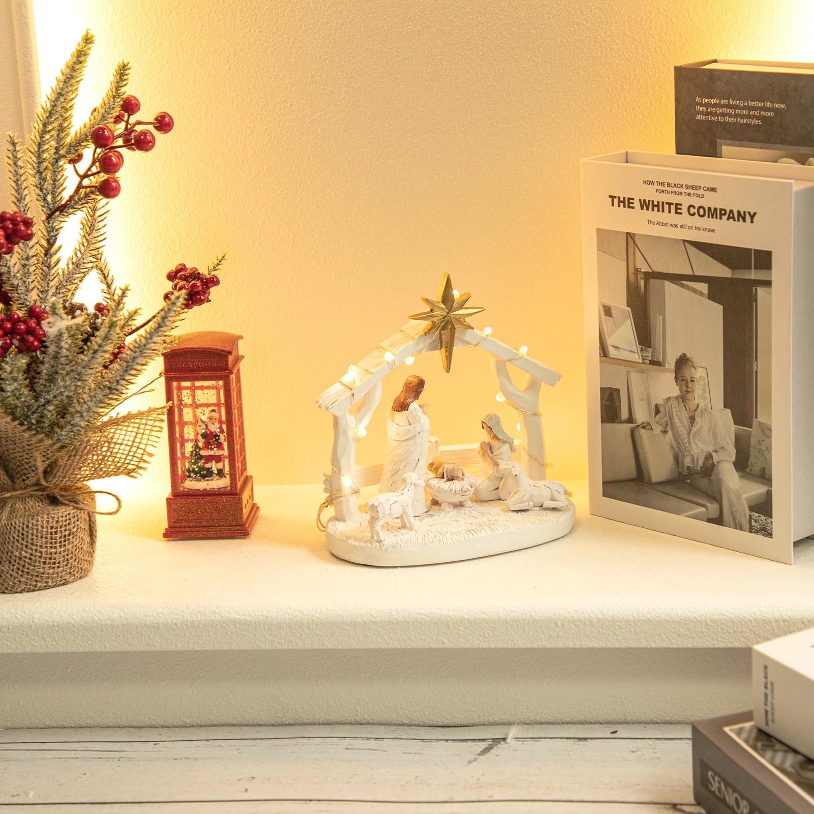 Nativity Scene With LED Lights-Christmas Indoor Tabletop Decorations