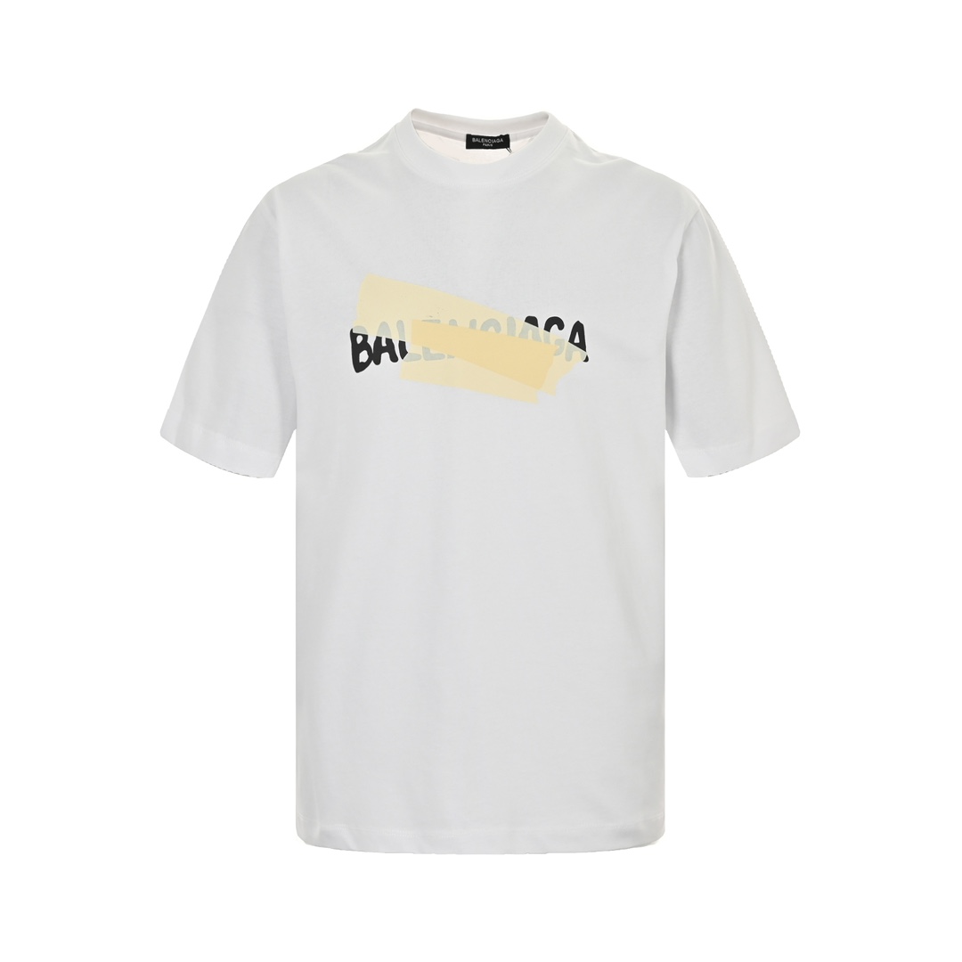 Balenciaga 24ss rubber stripe print short sleeve