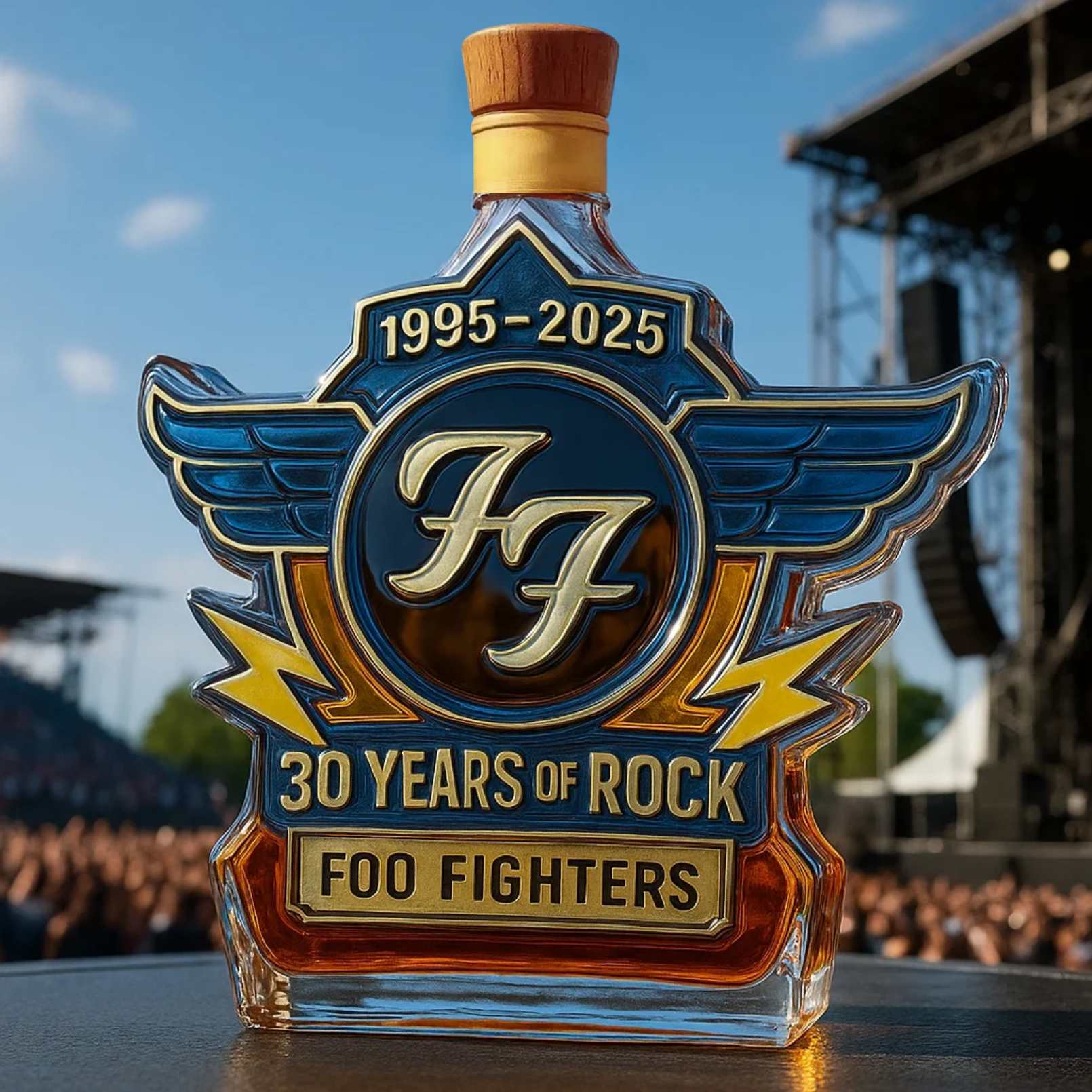 Foo Fighters 30th Anniversary Commemorative Whiskey Bottle