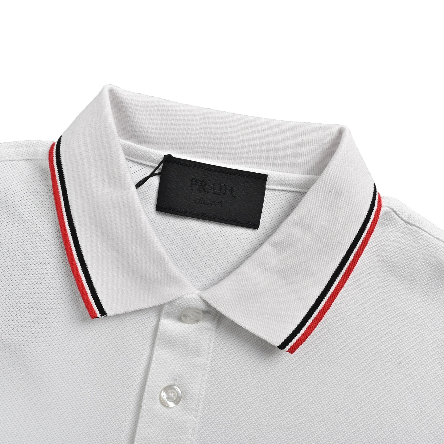 Prada Polo short sleeve with silicone trim on chest pocket