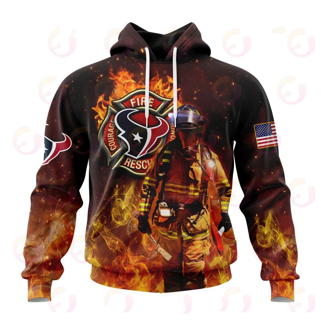 HOUSTON TEXANS HONOR FIREFIGHTERS – FIRST RESPONDERS 3D HOODIE