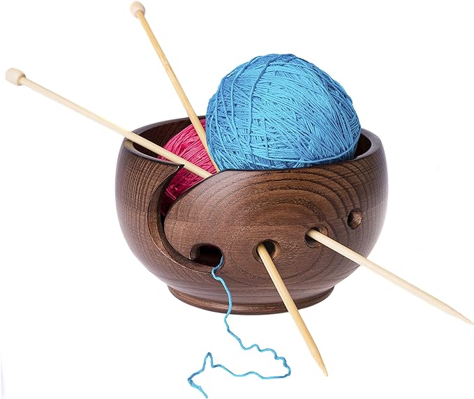 🔥Hot Sale Now-SAVE 60% OFF🔥-- Handmade Solid Wood Yarn Bowl Crocheting Bowl-BUY 3 GET 20% OFF