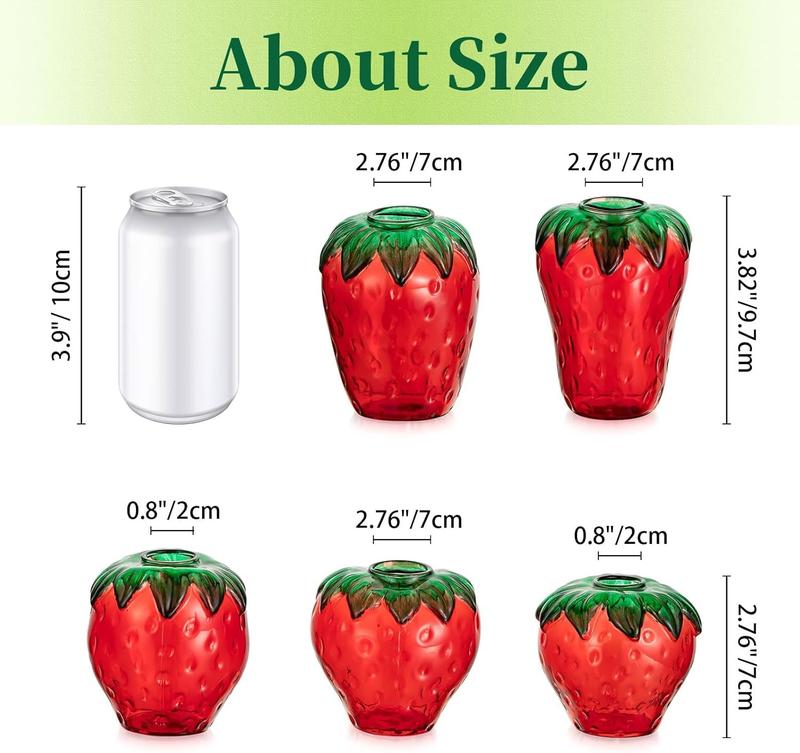 🍓Cute Strawberry Glass Vase 🎁 Easter & Birthday Gift