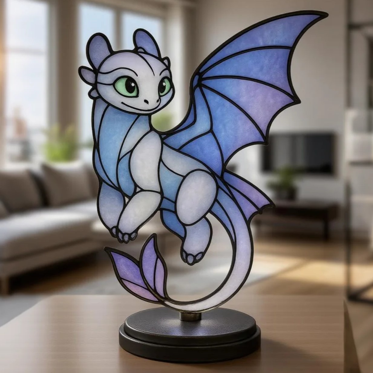 Dragon Shape Stained Glass Night Light