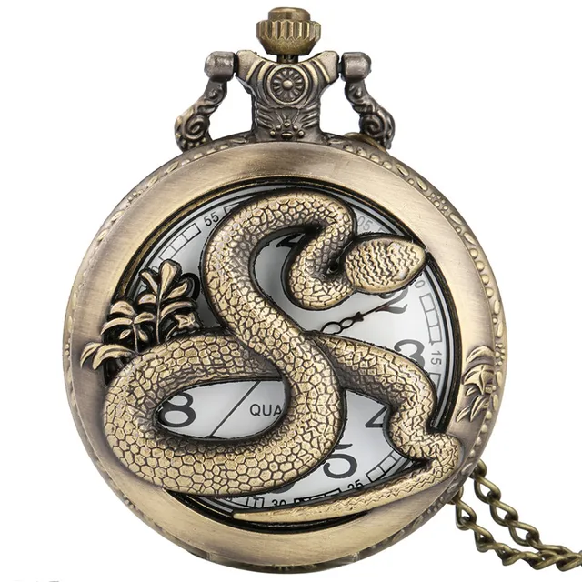 Bronze Hollow Out Chinese Twelve Zodiac Design Animal Quartz Pocket Watch for Men Women with Necklace Chain Gift reloj