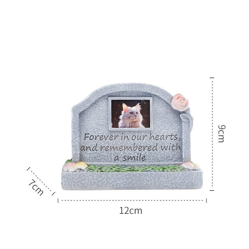 🐾 Pet Memorial Vase with Photo Frame – Resin Flower Holder for Indoor/Outdoor Garden