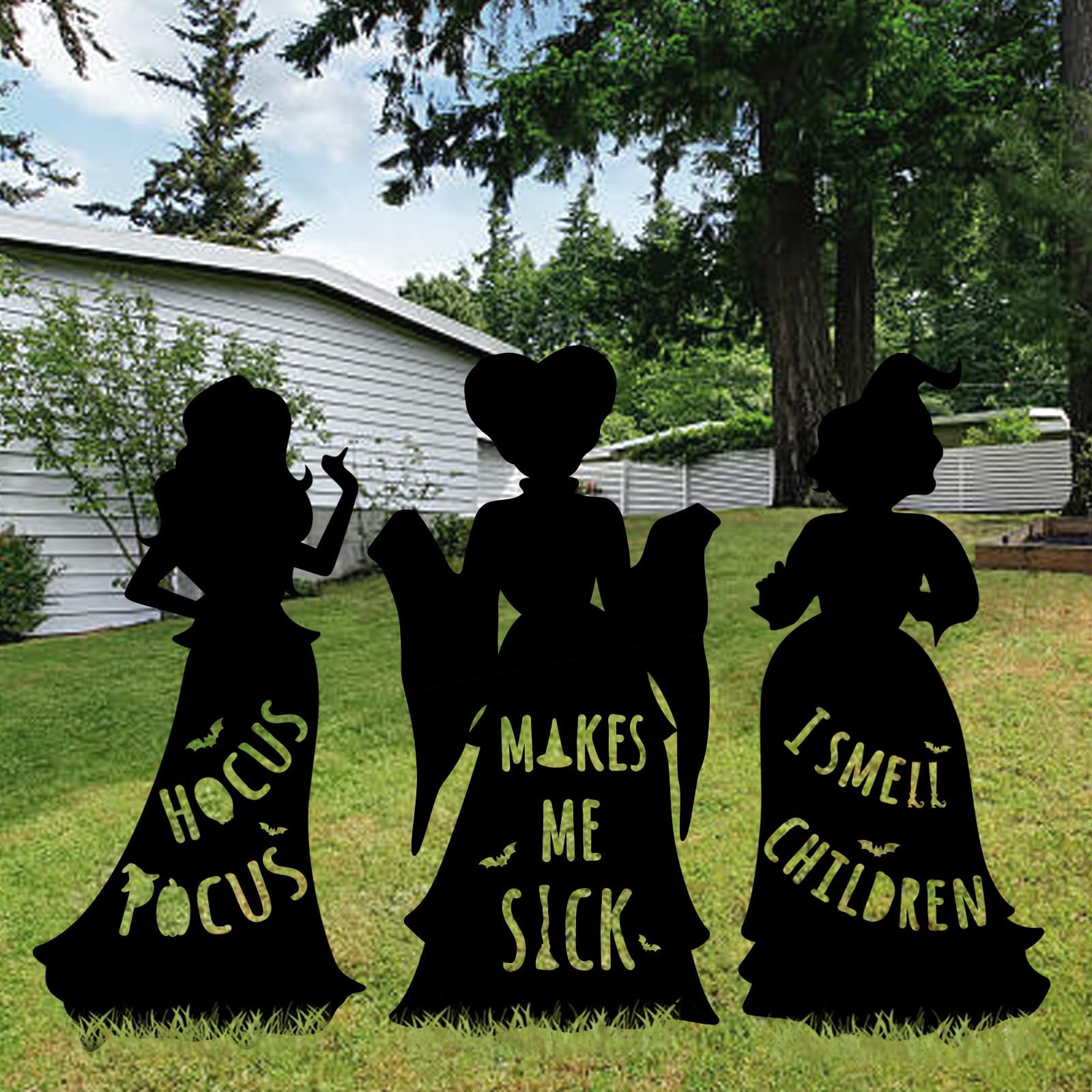 💥ON SALE💥3-Piece Halloween Witch Silhouette Garden Stakes Set 🧙‍♀️