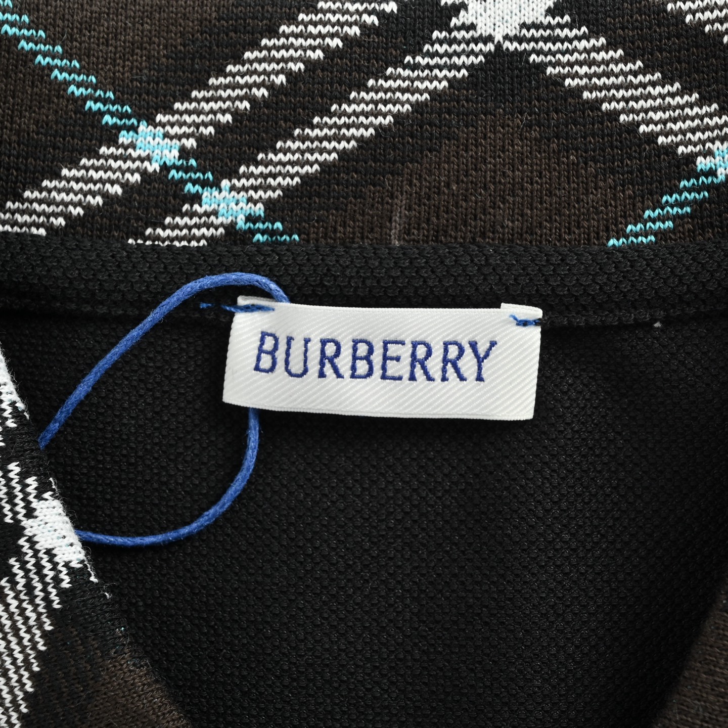 Burberry 25ss check collar Polo short sleeve