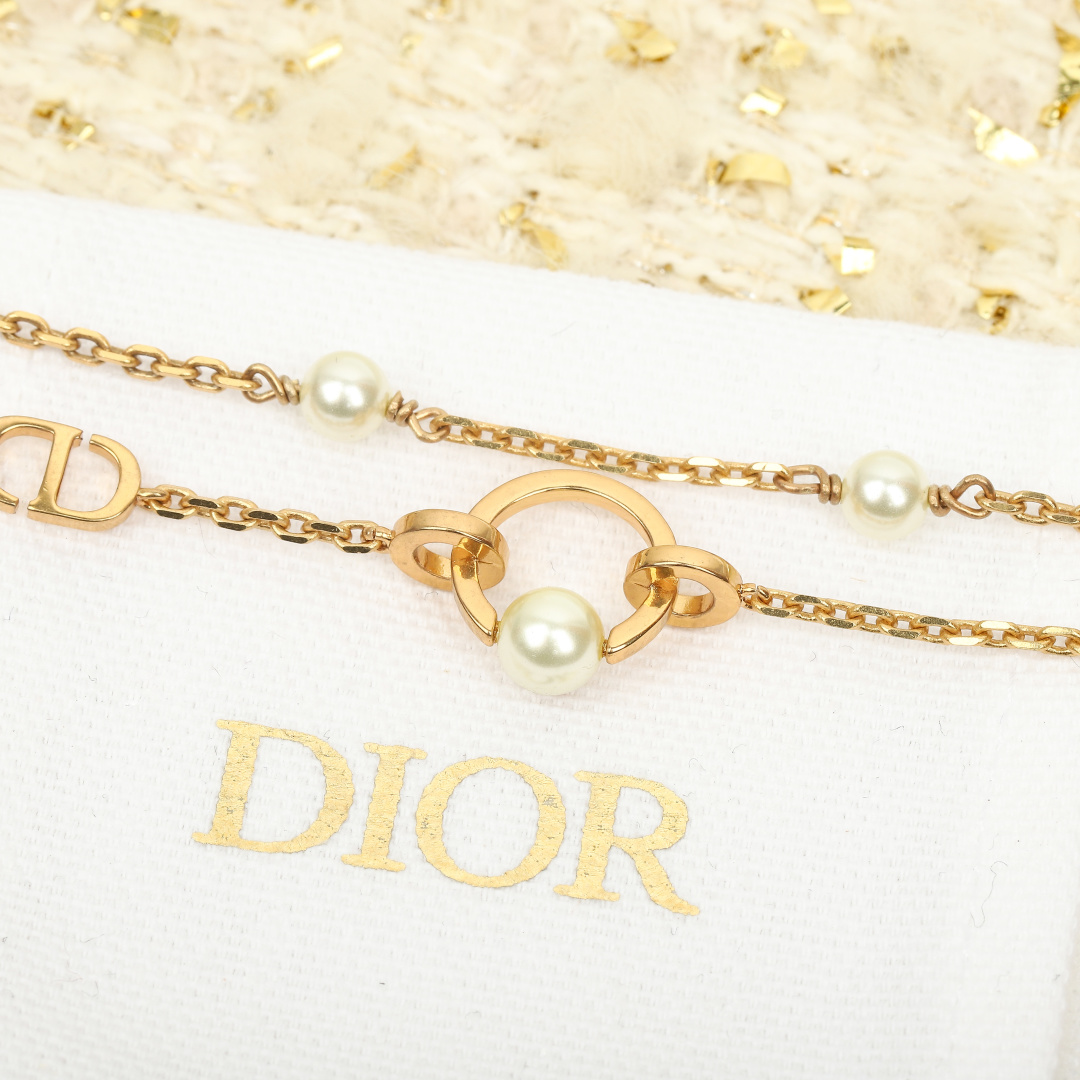 Dior Double Chain Pearl Bracelet