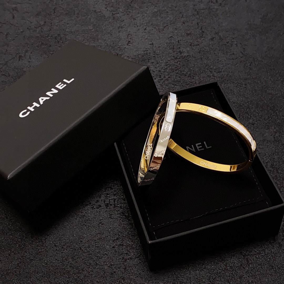 Chanel white mother-of-pearl bracelet